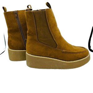 London Underground Shoes Womens Size 9 Brown Charlie Chunky Platform Boots Zip